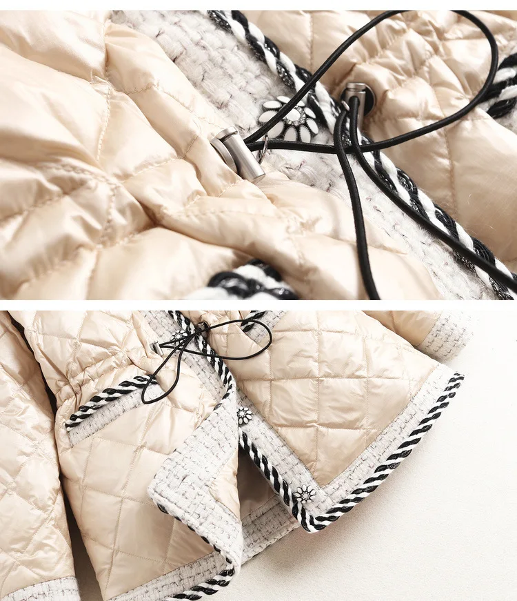 Patchwork Tweed Women Coats and Jackets Winter 90% White Duck Down Single Breasted Abrigos Mujer Invierno 2020 Jackets 
Patchwork Tweed Women Coats and Jackets Winter 90% White Duck Down Single Breasted Abrigos Mujer Invierno 2020 Jackets