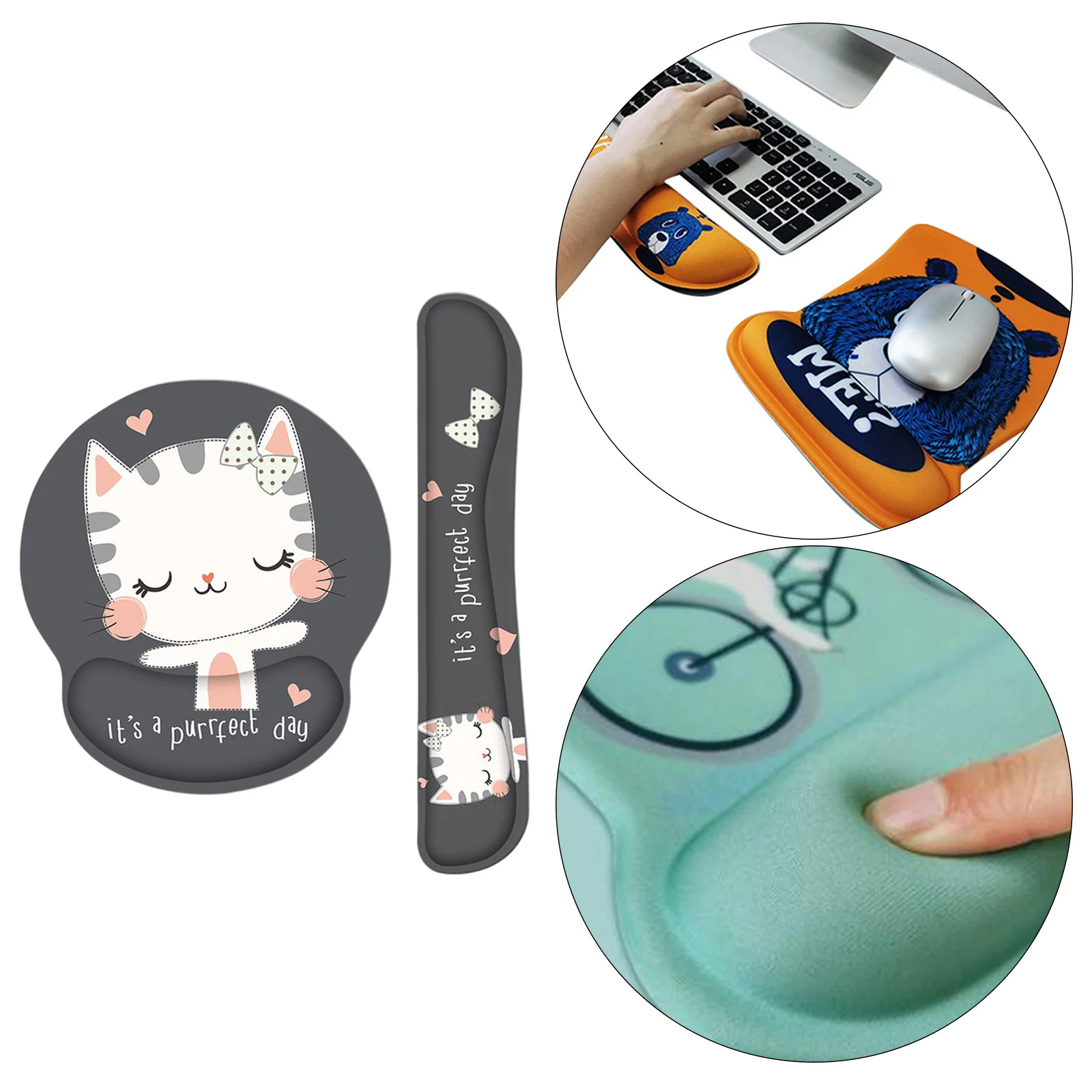 Ergonomic Keyboard Wrist Rest Pad with Wrist Rest Support Comfortable Raised Memory Foam for Working Easy Typing Gray Cat
Ergonomic Keyboard Wrist Rest Pad with Wrist Rest Support Comfortable Raised Memory Foam for Working Easy Typing Gray Cat