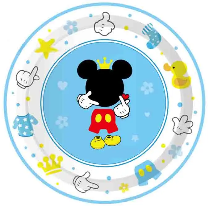 Новинка голубой Микки Маус украшение на 1-й день рождения одноразовая посуда