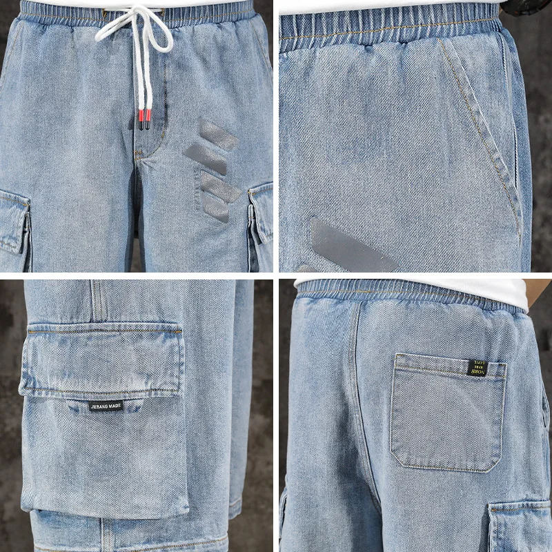 Tooling Jeans Shorts men's fashion brand loose size medium pants summer trend personality Capri Pants
Tooling Jeans Shorts men's fashion brand loose size medium pants summer trend personality Capri Pants