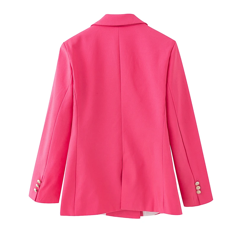 Spring and autumn women's jacket casual solid color double breasted pocket decorative jacket
Spring and autumn women's jacket casual solid color double breasted pocket decorative jacket
