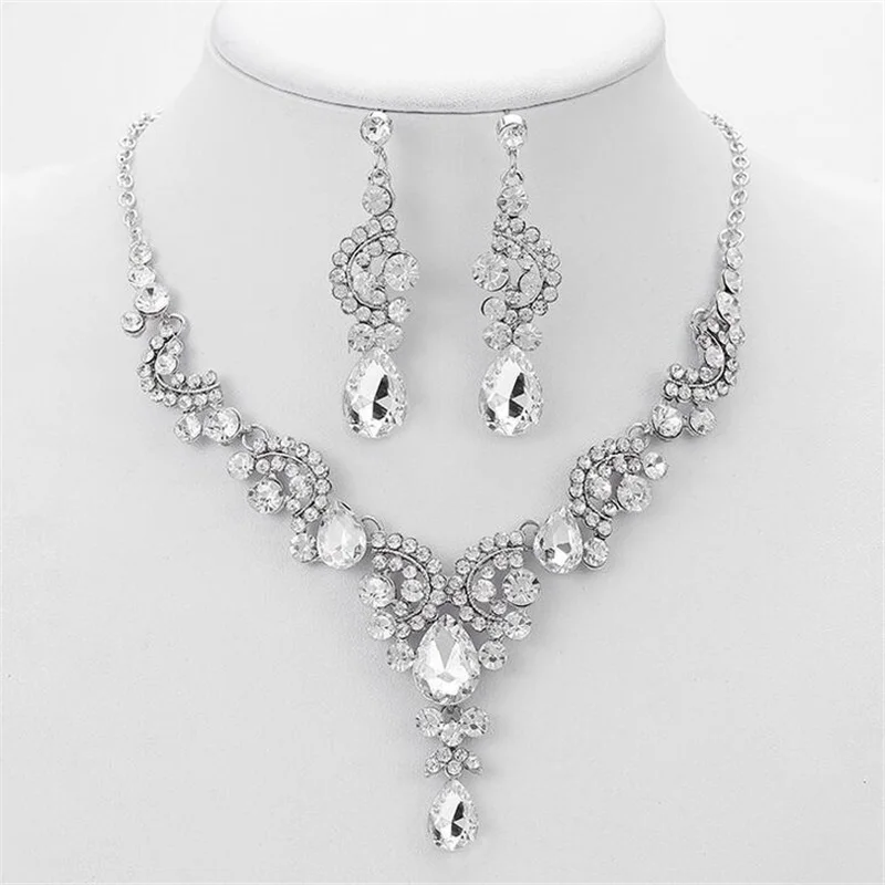 Gorgeous Crystal Bridal Jewelry Sets Earrings Pendants Necklaces Set for Women Wedding Necklaces Earring Fashion Jewelry
Gorgeous Crystal Bridal Jewelry Sets Earrings Pendants Necklaces Set for Women Wedding Necklaces Earring Fashion Jewelry