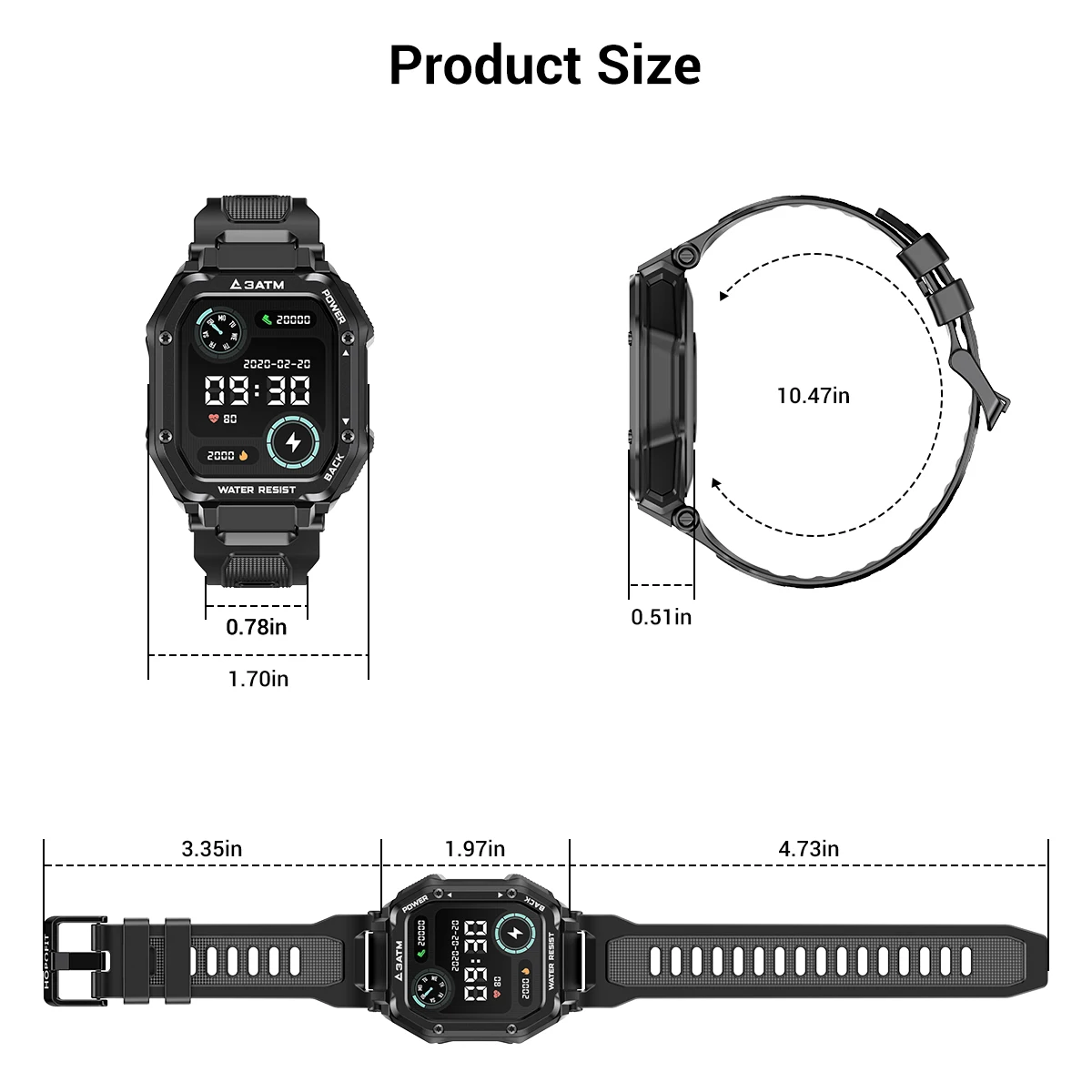 New 2021 Rugged Watch for Men Outdoor Sports Waterproof Fitness Tracker Blood Pressure Monitor Smart Watch ROCK 
New 2021 Rugged Watch for Men Outdoor Sports Waterproof Fitness Tracker Blood Pressure Monitor Smart Watch ROCK