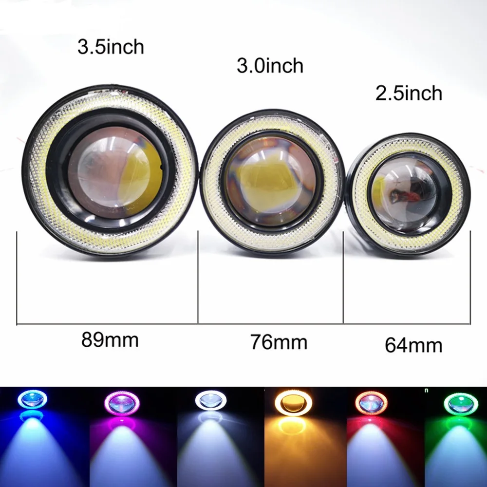 2pcs 12V Universal COB LED DRL Driving Lights White Blue Pink Yellow Green Red Angel Eyes Fog Lamp 2.5" 3.0" 3.5" 64mm 76mm 89mm
2pcs 12V Universal COB LED DRL Driving Lights White Blue Pink Yellow Green Red Angel Eyes Fog Lamp 2.5" 3.0" 3.5" 64mm 76mm 89mm