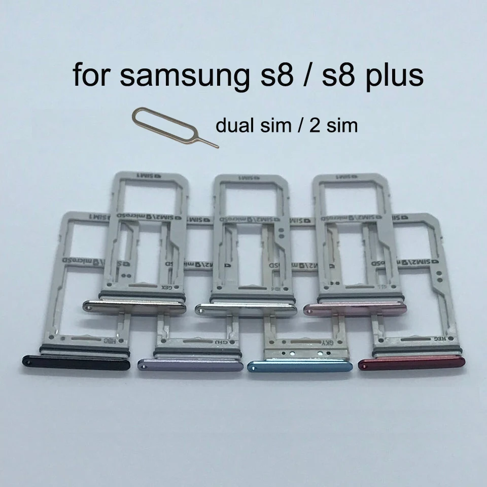 For Samsung Galaxy S8 G950 G950F Plus G955 G955F Original Phone Housing New SIM Card Adapter And Micro SD Tray Holder | Мобильные