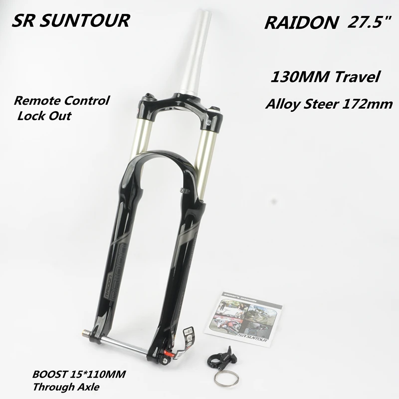 SR SUNTOUR RAIDON Boost 15*110 сквозная ось Велосипедная вилка 27 5 дюйма 130 мм дорожный горный
