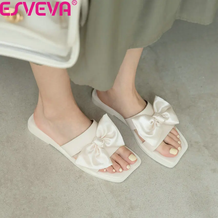 ESVEVA 2021 Women Lace Butterfly-Knot Flat Heel Sweet Sandals Genuine Leather Slingback Summer Basic Female Shoes Size 34-39
ESVEVA 2021 Women Lace Butterfly-Knot Flat Heel Sweet Sandals Genuine Leather Slingback Summer Basic Female Shoes Size 34-39