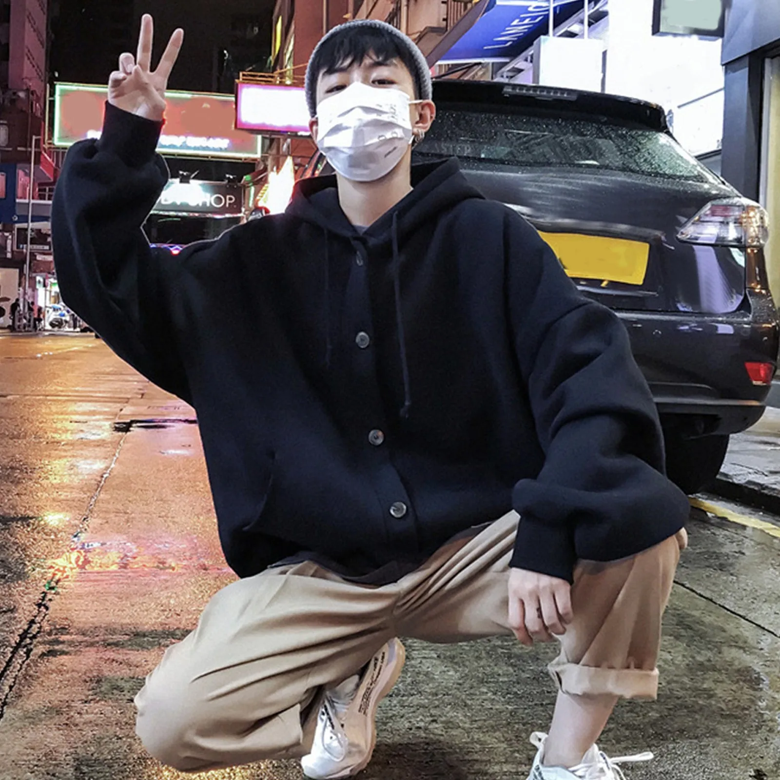 Men Casual Jackets Solid Sweatshirt Pocket Loose Long Sleeve Button Blouse Thick Windbreaker Hooded Clothing Male Coat
Men Casual Jackets Solid Sweatshirt Pocket Loose Long Sleeve Button Blouse Thick Windbreaker Hooded Clothing Male Coat