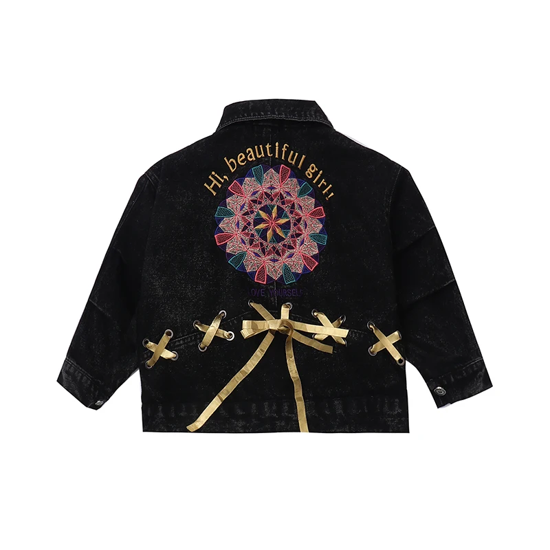 Black Girls Denim Jackets Autumn New Loose Bow Patchwork Floral Print Girls Coats Tops Fashion Baby Kids Clothes Casual Outfits 
Black Girls Denim Jackets Autumn New Loose Bow Patchwork Floral Print Girls Coats Tops Fashion Baby Kids Clothes Casual Outfits