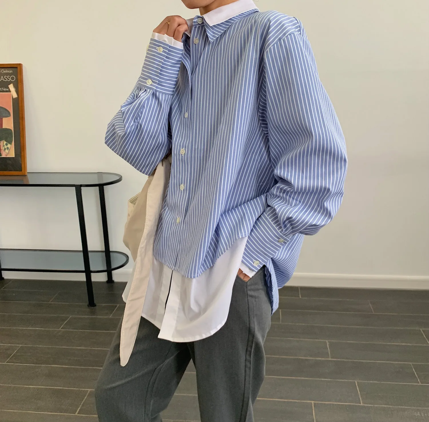 False Two Pieces Striped Shirt For Women Korean Fashion Clothing Oversized Shirt Loose Causal Design Blouse Tops
False Two Pieces Striped Shirt For Women Korean Fashion Clothing Oversized Shirt Loose Causal Design Blouse Tops