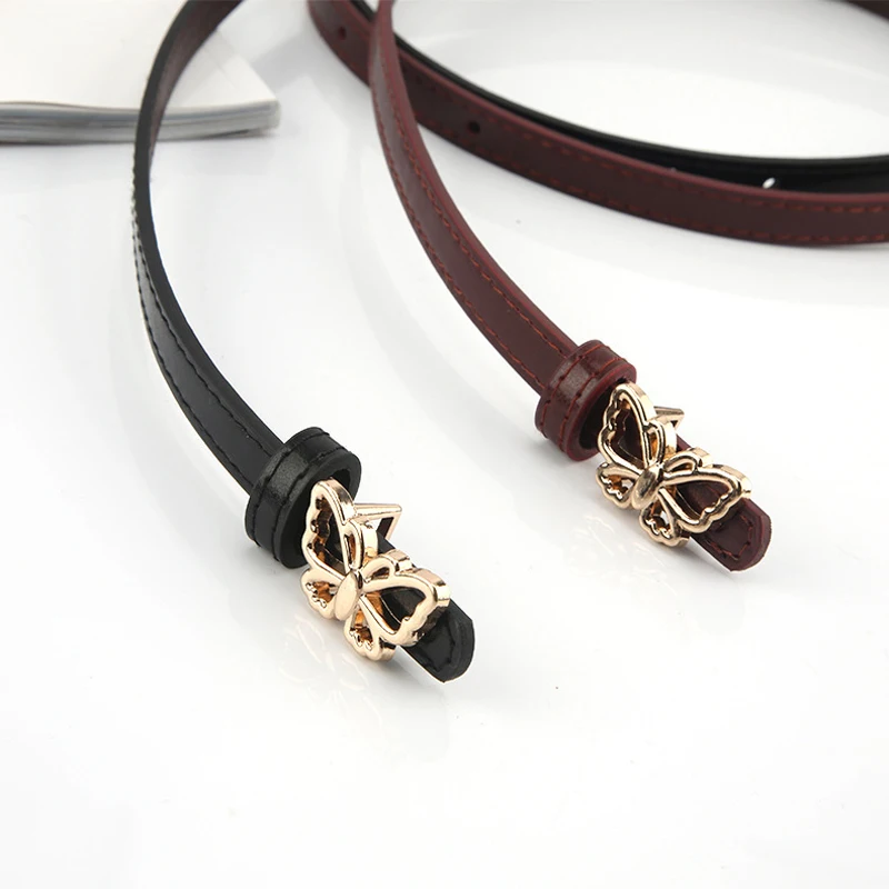 Fashion Faux Leather Thin Belt Butterfly Buckle Soft Decorative Casual All-Match Belts Women Belt Dress Accessories Size 105cm
Fashion Faux Leather Thin Belt Butterfly Buckle Soft Decorative Casual All-Match Belts Women Belt Dress Accessories Size 105cm