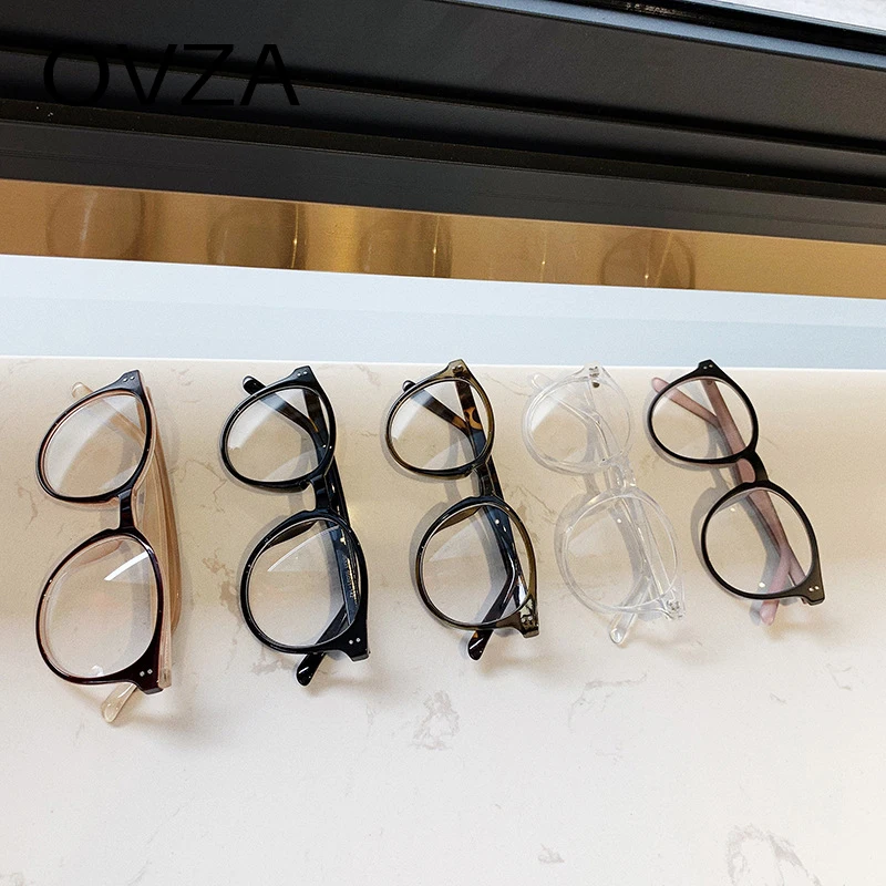 OVZA Ретро оправа для очков овальные женские очки с прозрачными очками мужские