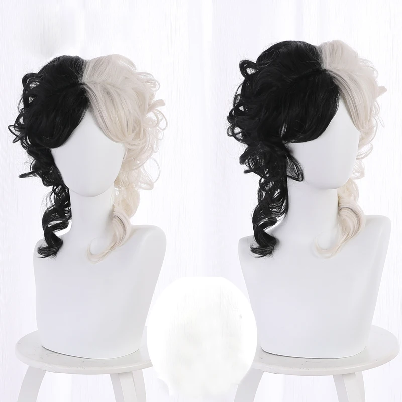Cruella De Vil Cosplay Wig Kuila Half Black Half A Hundred Small Short Curly Cos Wig Heat Resistant Synthetic Hair Wigs + WigCap
Cruella De Vil Cosplay Wig Kuila Half Black Half A Hundred Small Short Curly Cos Wig Heat Resistant Synthetic Hair Wigs + WigCap