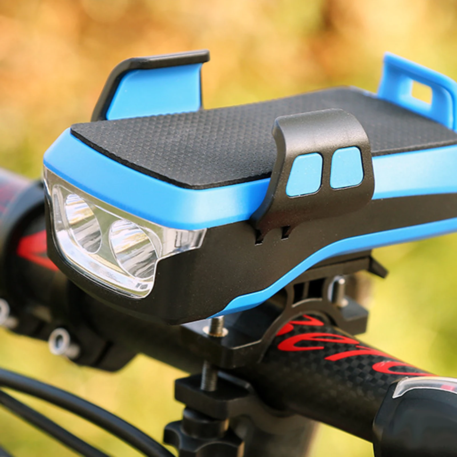 4 in 1 USB Bicycle Rechargeable LEDs Light with Phone Holder 130db Bike Horn Mobile Power 3 Modes Waterproof Bicycle Headlights
4 in 1 USB Bicycle Rechargeable LEDs Light with Phone Holder 130db Bike Horn Mobile Power 3 Modes Waterproof Bicycle Headlights