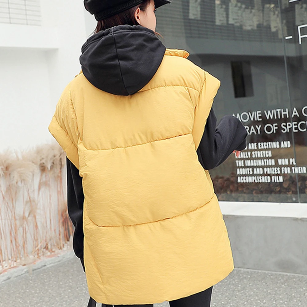 Witsnoep Autumn Winter Warm Vest for Women 2021 Korean Fashion Loose Sleeveless Jacket Coat Woman Cotton Padded Waistcoat Female
Witsnoep Autumn Winter Warm Vest for Women 2021 Korean Fashion Loose Sleeveless Jacket Coat Woman Cotton Padded Waistcoat Female