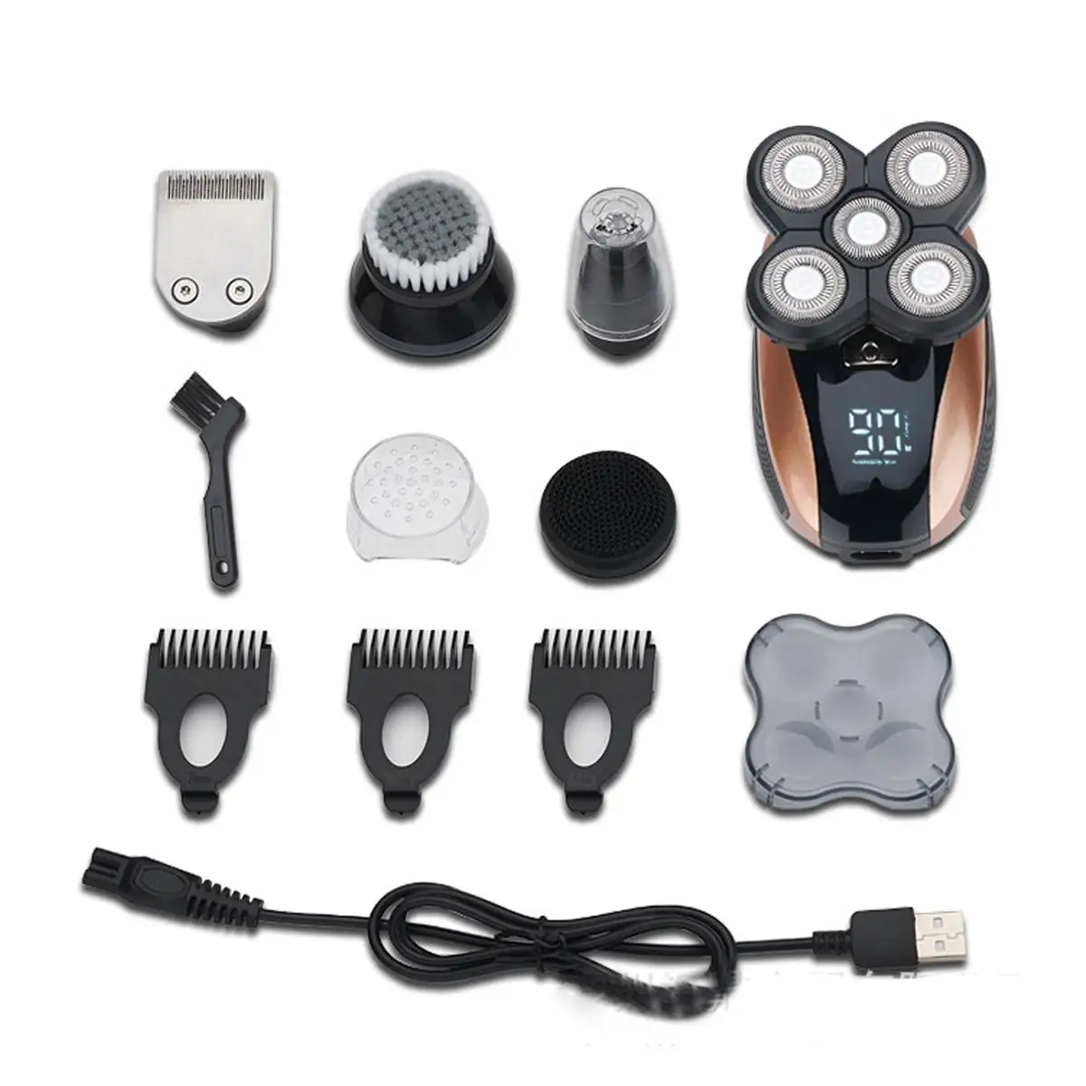 SPZ 5 in 1 Electric Shaver USB Digital Display Rechargeable 5 Heads Bald Head Floating Shaver Hair Trimmer Clipper Washable
SPZ 5 in 1 Electric Shaver USB Digital Display Rechargeable 5 Heads Bald Head Floating Shaver Hair Trimmer Clipper Washable
