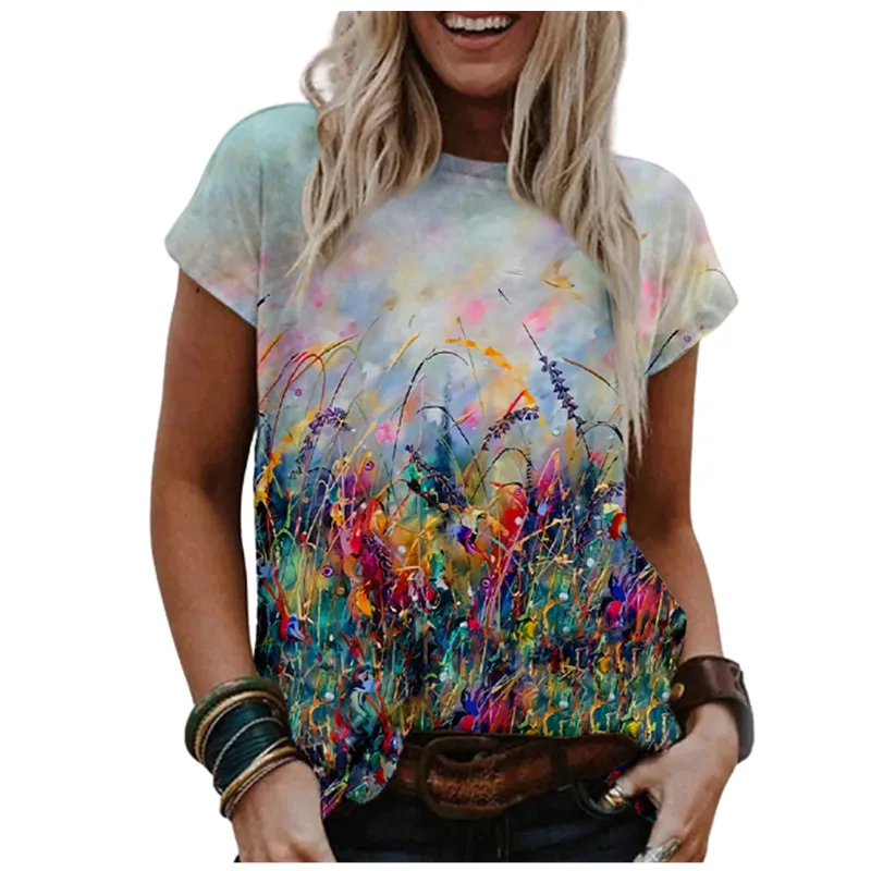 Ladies Men Watercolor Hand Painted Fashion Gradient T-shirt O-neck Short Sleeve Top 3D Dandelion T-shirt Ladies Top XL 2021
Ladies Men Watercolor Hand Painted Fashion Gradient T-shirt O-neck Short Sleeve Top 3D Dandelion T-shirt Ladies Top XL 2021