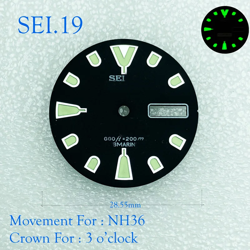 Новинка, модифицированные часы NH35, часы со светящимся циферблатом C3, циферблат SKX007, маленький миллиметр, 28,5 мм, Abalone NH35, универсальные, SEI.19
Новинка, модифицированные часы NH35, часы со светящимся циферблатом C3, циферблат SKX007, маленький миллиметр, 28,5 мм, Abalone NH35, универсальные, SEI.19