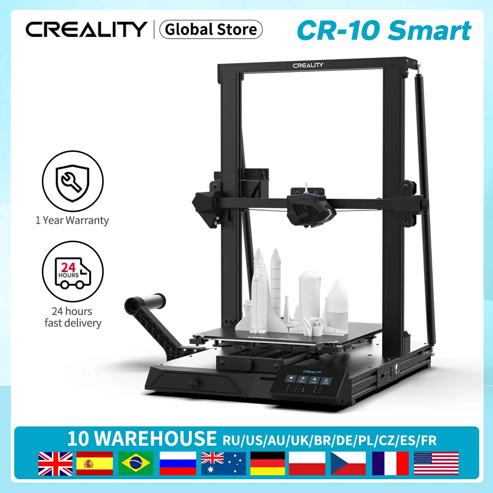 CREALITY 3D CR-10 Smart Printer Built-in WiFi 4.3inch Touch Screen Mute Fan Design With Screen Protection Auto-leveling 
CREALITY 3D CR-10 Smart Printer Built-in WiFi 4.3inch Touch Screen Mute Fan Design With Screen Protection Auto-leveling