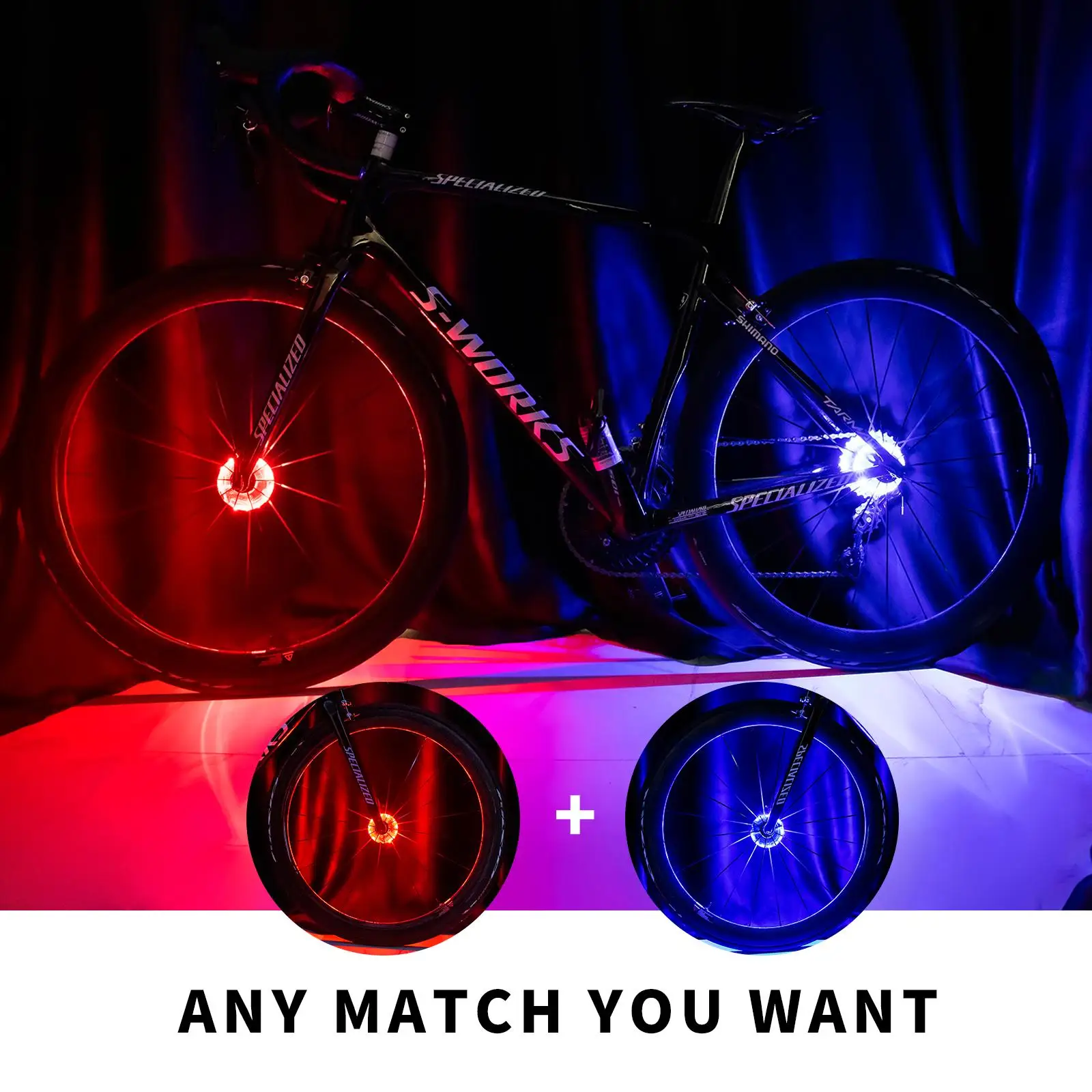 Night Riding Cycling Lighting Bicycle Wheel Riding Flash Light Mountain Road Bike Rechargeable Wheel LED Lights Bike Accessories
Night Riding Cycling Lighting Bicycle Wheel Riding Flash Light Mountain Road Bike Rechargeable Wheel LED Lights Bike Accessories
