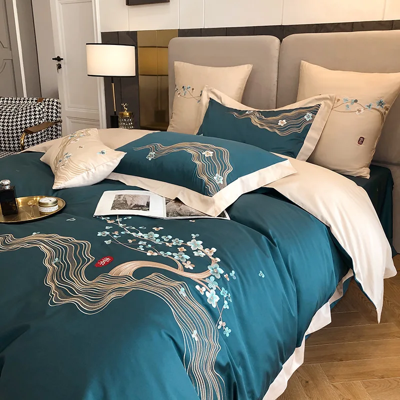 4/6/7pcs 1000TC Luxury Cover Double Bed Linen Embroidery Egyptian 100% Cotton Bedding Set with Duvet Cover Sheet and Pillowcase
4/6/7pcs 1000TC Luxury Cover Double Bed Linen Embroidery Egyptian 100% Cotton Bedding Set with Duvet Cover Sheet and Pillowcase