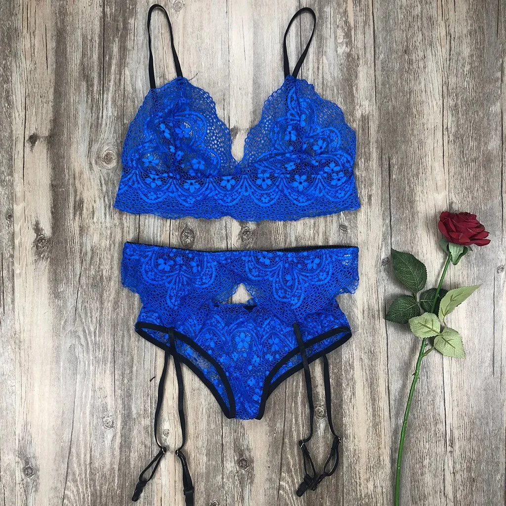 Women Sexy Lingerie Set 3-Pc Lace Wireless Bra + Panty lenceria mujer Garter Set Underwear ropa interior
Women Sexy Lingerie Set 3-Pc Lace Wireless Bra + Panty lenceria mujer Garter Set Underwear ropa interior