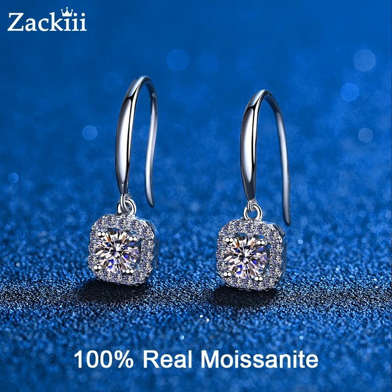 100% Solid Sterling Silver Dangle Earrings VVS Moissanite Diamond Halo Drop Earrings For Women White Gold Plated Wedding Jewelry
100% Solid Sterling Silver Dangle Earrings VVS Moissanite Diamond Halo Drop Earrings For Women White Gold Plated Wedding Jewelry
