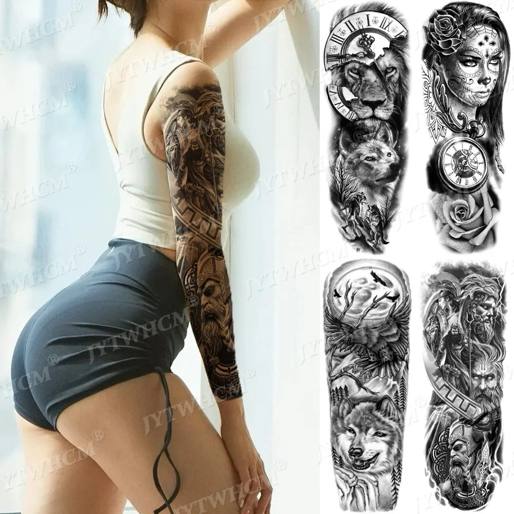 Water Transfer Fake Tattoo Waterproof Temporary Tattoo Sticker Wolf Lion Tattoo Art Large Arm Waist Sketch Jewelry Flash Tattos
Water Transfer Fake Tattoo Waterproof Temporary Tattoo Sticker Wolf Lion Tattoo Art Large Arm Waist Sketch Jewelry Flash Tattos