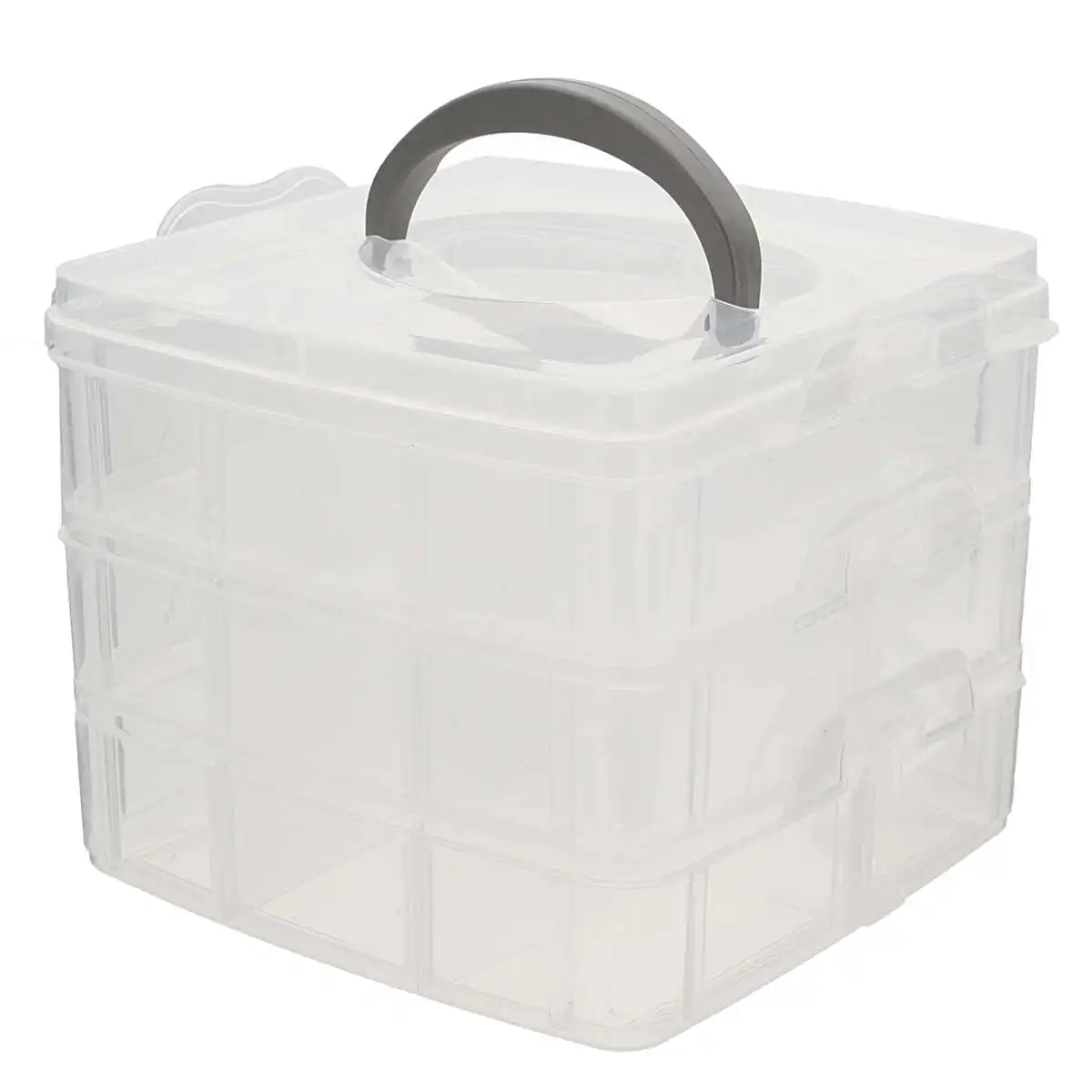 18Slots Jewelry Box Storage Plastic Craft Storage BoxStackable Jewellery Tool Container Clear Plastic 3 Layer 
18Slots Jewelry Box Storage Plastic Craft Storage BoxStackable Jewellery Tool Container Clear Plastic 3 Layer