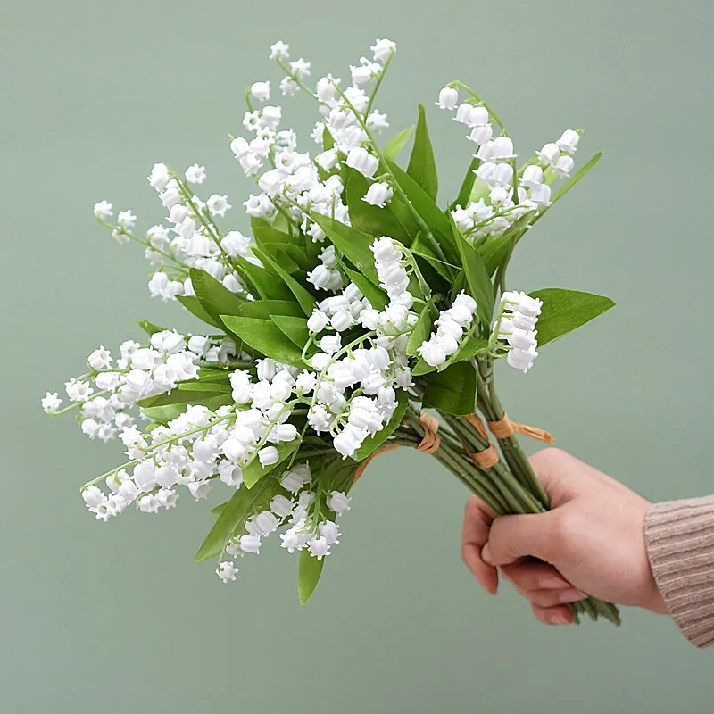 6 шт./букет белых красивых лилий в долине пластиковые цветы искусственные