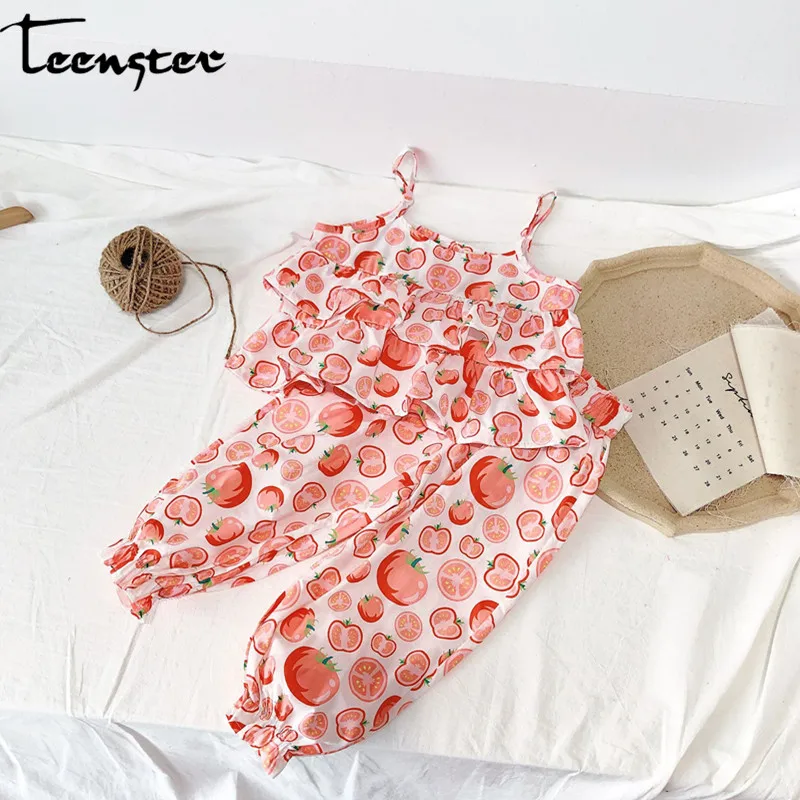 Teenster Summer Girls Ruffle Outfits Layed Tank Tops&pants Tomatoes Fruit Printed Fashion Korean Little Girls Clothing Set
Teenster Summer Girls Ruffle Outfits Layed Tank Tops&pants Tomatoes Fruit Printed Fashion Korean Little Girls Clothing Set