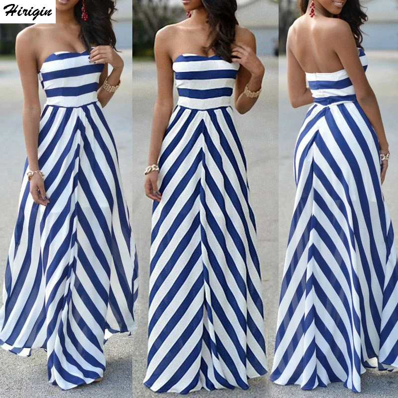 Striped Women Sexy Summer Maxi Long Dress Strapless Elegant Evening Party Beachwear Dress Holiday Casual Sundress
Striped Women Sexy Summer Maxi Long Dress Strapless Elegant Evening Party Beachwear Dress Holiday Casual Sundress