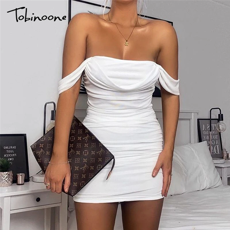 Tobinoone белый с драпировкой сетки облегающее платье без рукавов сексуальное летнее