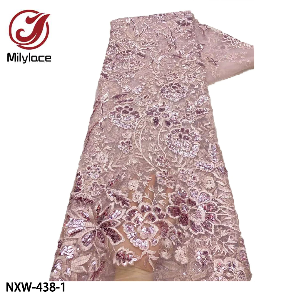French Net Lace Embroidery Fabric High Quality Glitter Sequins Lace Fabric for Evening Dress NXW-438
French Net Lace Embroidery Fabric High Quality Glitter Sequins Lace Fabric for Evening Dress NXW-438
