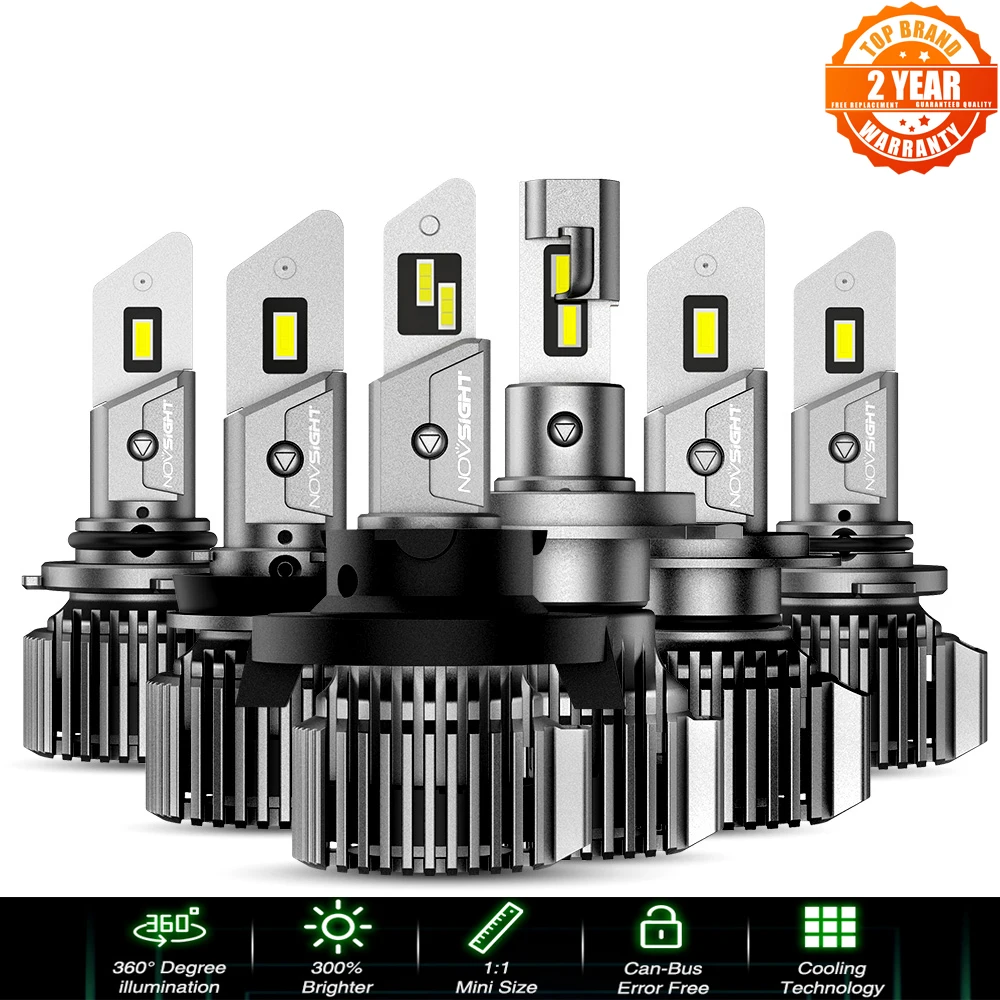NOVSIGHT H4 LED Car Bulb H7 HB3 9005 9006 HB4 H11 H8 H9 H13 Decoder Headlamp 100W 20000LM 6500K Mini Size Car Headlight Bulbs
NOVSIGHT H4 LED Car Bulb H7 HB3 9005 9006 HB4 H11 H8 H9 H13 Decoder Headlamp 100W 20000LM 6500K Mini Size Car Headlight Bulbs