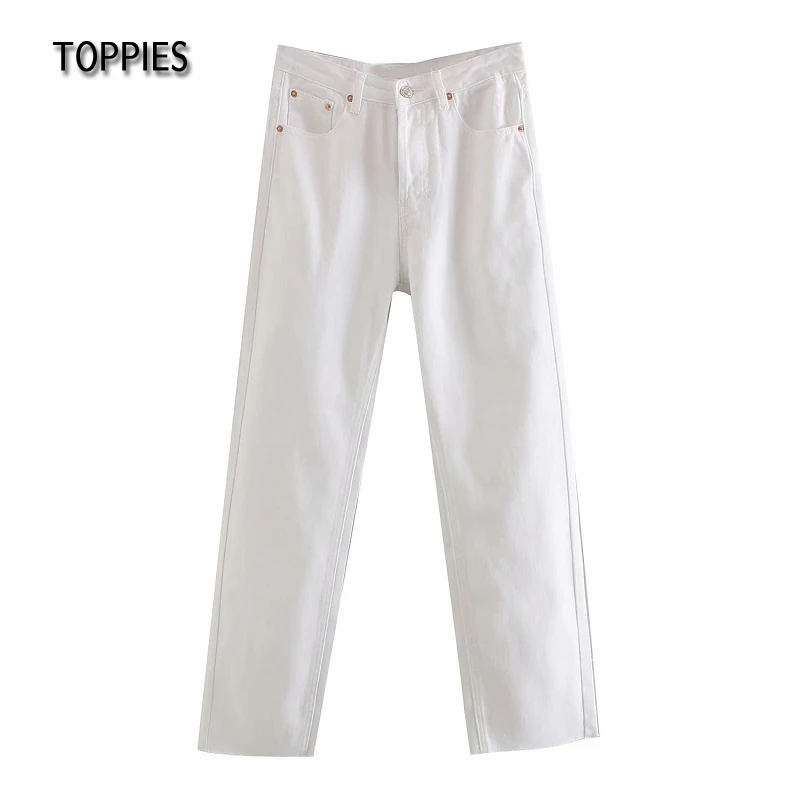 Toppies White Jeans Woman High Waist Pants Female Ankle Length Trousers Streetwear Straight Denim Pants 2021
Toppies White Jeans Woman High Waist Pants Female Ankle Length Trousers Streetwear Straight Denim Pants 2021