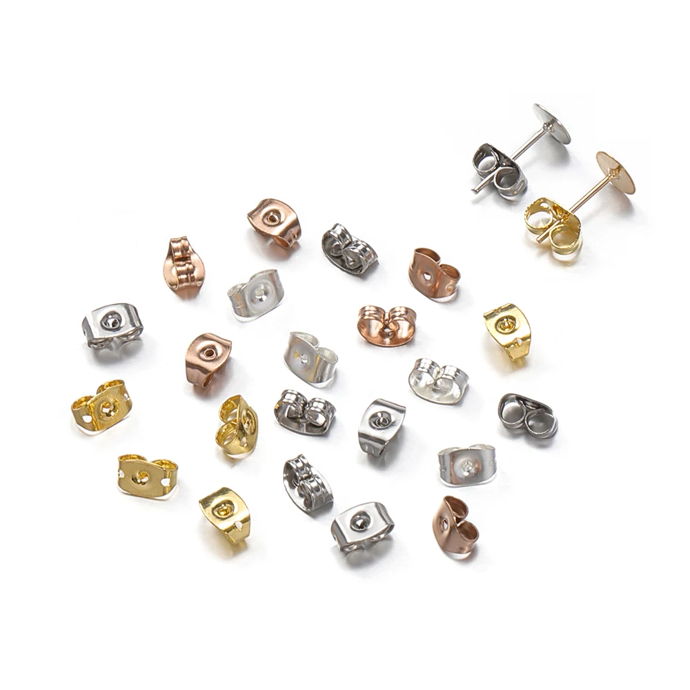 100pcs Stainless Steel Earrings Back Plug 6x4.5mm Gold/Silver Color Butterfly Clips Earring Nuts Stopper For DIY Jewelry Making
100pcs Stainless Steel Earrings Back Plug 6x4.5mm Gold/Silver Color Butterfly Clips Earring Nuts Stopper For DIY Jewelry Making