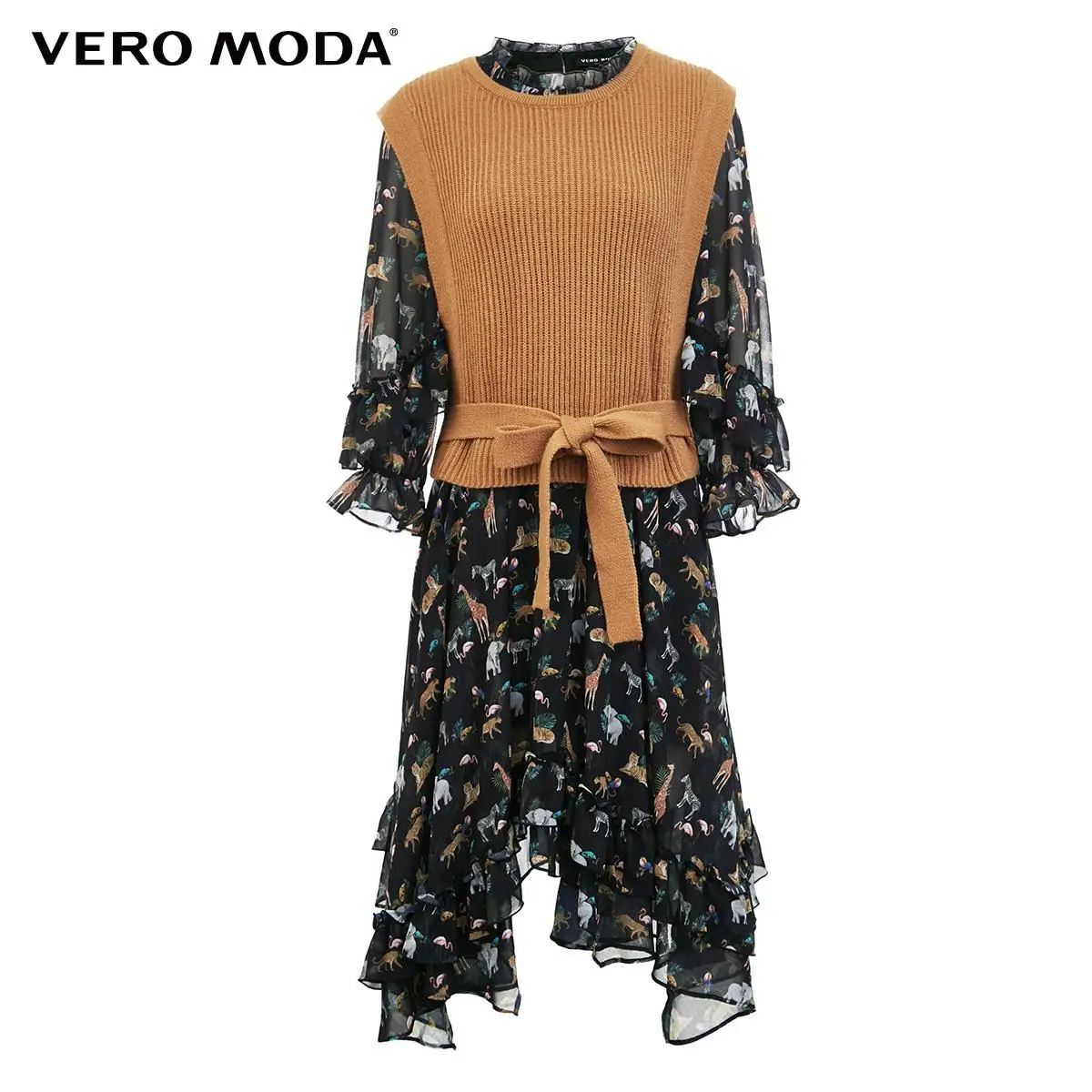 Vero Moda Women's Knitted Singlet Printed Chiffon Twp-pieces Dress | 31947C505 
Vero Moda Women's Knitted Singlet Printed Chiffon Twp-pieces Dress | 31947C505
