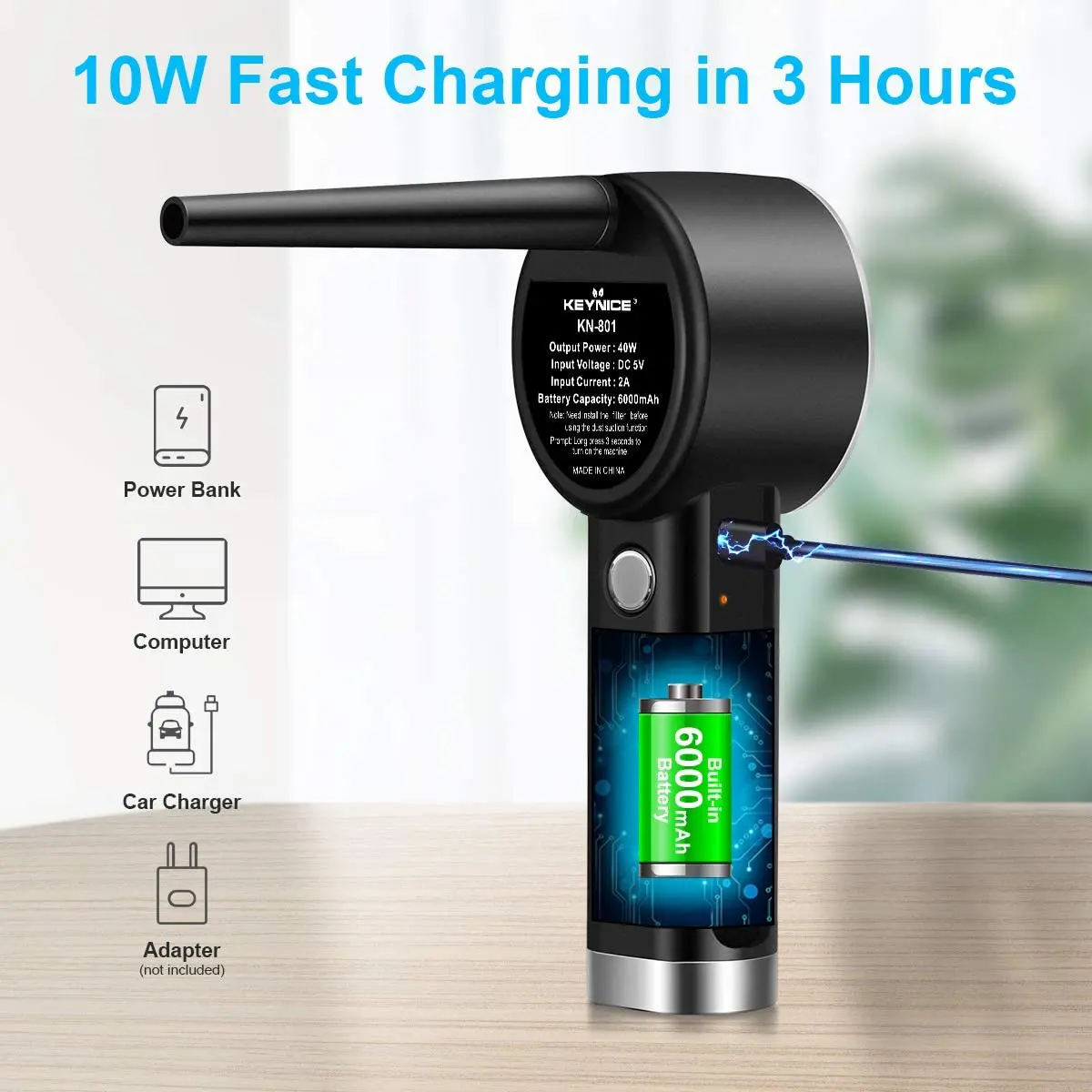 Upgraded Cordless Air Duster Compressed Air Blower, 2-in-1 Dust Cleaner And Vacuum For Computer Keyboard Electronics Cleaning
Upgraded Cordless Air Duster Compressed Air Blower, 2-in-1 Dust Cleaner And Vacuum For Computer Keyboard Electronics Cleaning
