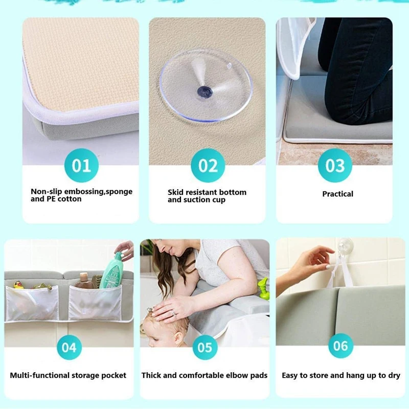 Bath Kneeling Pad, Bath Kneeler Elbow Rest Pad with Toy Net and Storage Bag Easy Clean Quick Dry Soft Non-Slip Bathtub Kneeling
Bath Kneeling Pad, Bath Kneeler Elbow Rest Pad with Toy Net and Storage Bag Easy Clean Quick Dry Soft Non-Slip Bathtub Kneeling