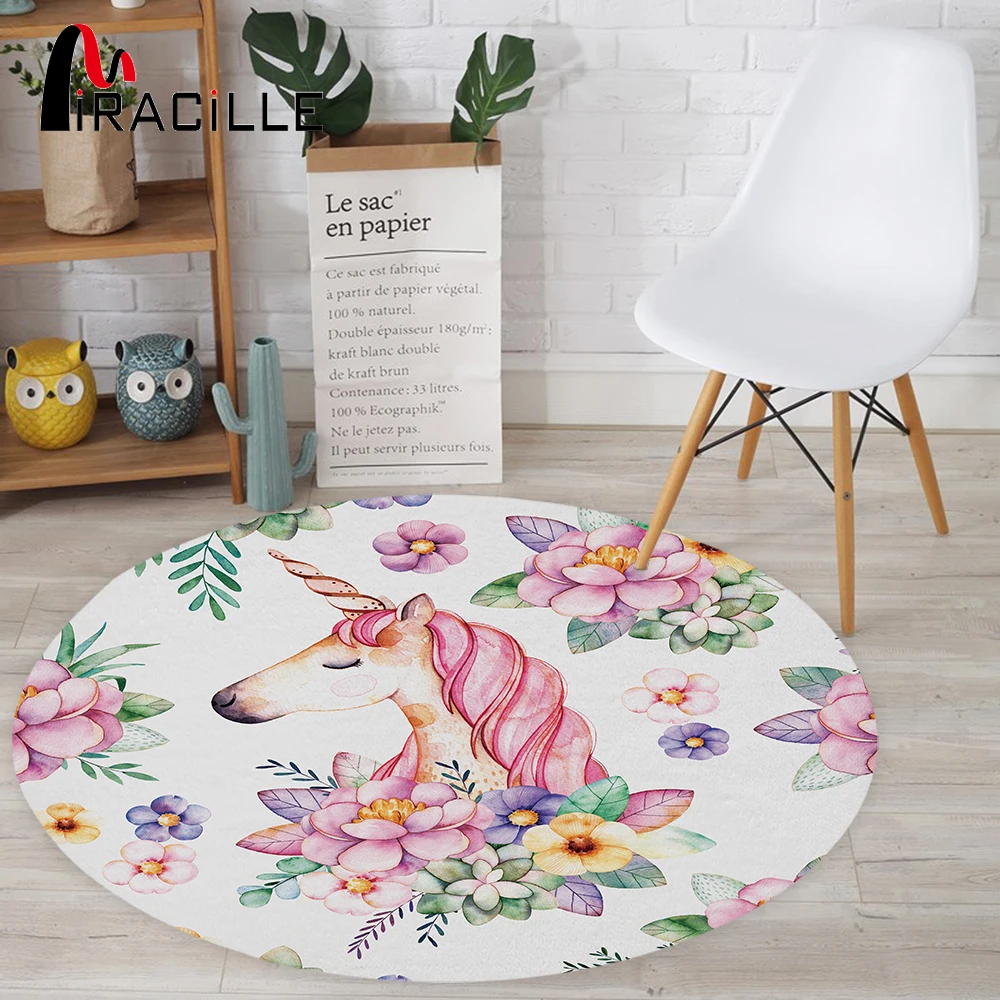 Miracille Cute Unicorn Designer Round Mat Floor Balcony Doorway Welcome Door Carpets Home Decor For Washroom Bedroom Anti-slip
Miracille Cute Unicorn Designer Round Mat Floor Balcony Doorway Welcome Door Carpets Home Decor For Washroom Bedroom Anti-slip