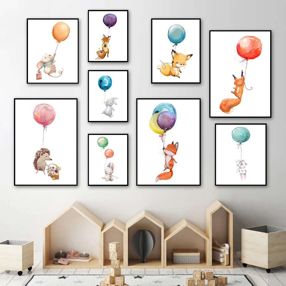 Balloon Fox Rabbit Mouse Hedgehog Cartoon Nordic Posters And Prints Wall Art Canvas Painting Wall Pictures For Kids Room Decor
Balloon Fox Rabbit Mouse Hedgehog Cartoon Nordic Posters And Prints Wall Art Canvas Painting Wall Pictures For Kids Room Decor