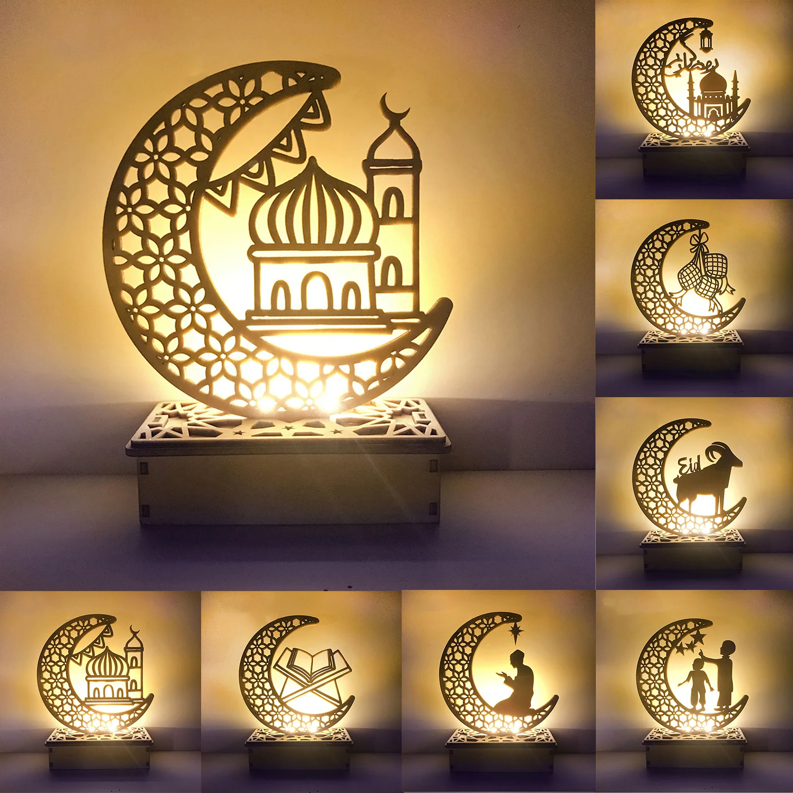 EID Mubarak деревянная подвеска со светодиодный свечами Освещение для дома Исламская мусульманвечерние ИД Декор кареем Рамадан
EID Mubarak деревянная подвеска со светодиодный свечами Освещение для дома Исламская мусульманвечерние ИД Декор кареем Рамадан