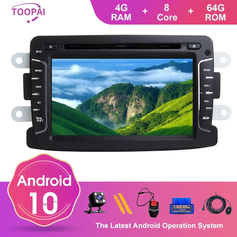 Автомобильный GPS-навигатор TOOPAI Android 10 для Renault Duster Dacia Logan Sandero Xray 2 мультимедийный