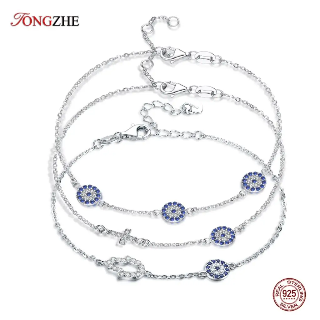 TONGZHE Fashion Women Bracelet 925 Sterling Silver Hamsa Evil Eye Bracelet Turkey Jewelry Hand Bracelets For Women Pulseras 2020
TONGZHE Fashion Women Bracelet 925 Sterling Silver Hamsa Evil Eye Bracelet Turkey Jewelry Hand Bracelets For Women Pulseras 2020