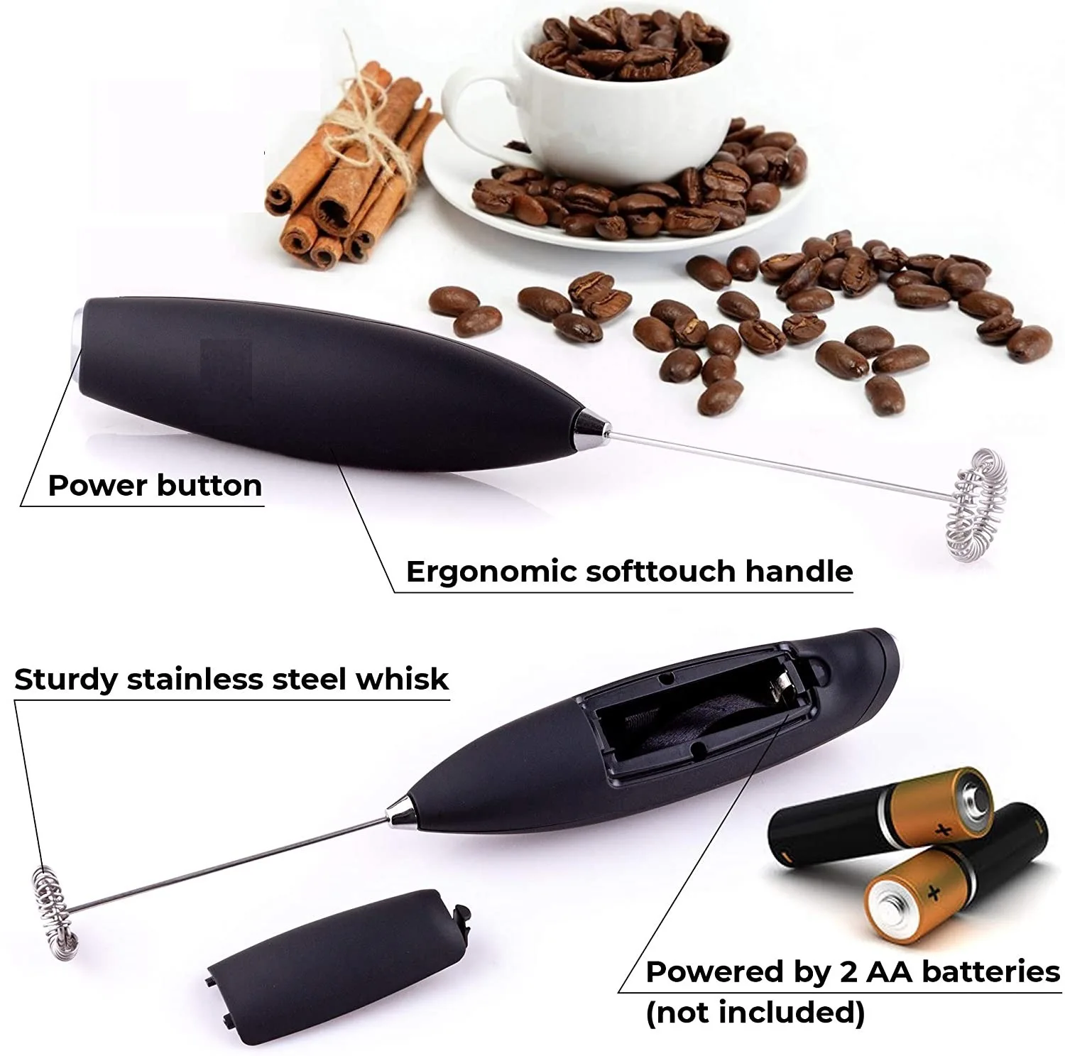 Milk Frother Handheld Battery Operated Electric Foam Maker For Coffee,egg, Milk Latte, Cappuccino Milk Frother Mixing Tool
Milk Frother Handheld Battery Operated Electric Foam Maker For Coffee,egg, Milk Latte, Cappuccino Milk Frother Mixing Tool