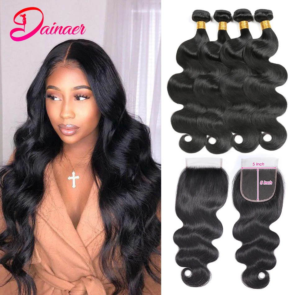 Brazilian Hair Body Wave Bundles With Closure 4Bundles With 5x5 Lace Closure Remy Hair Extension Human Hair Bundles With Closure
Brazilian Hair Body Wave Bundles With Closure 4Bundles With 5x5 Lace Closure Remy Hair Extension Human Hair Bundles With Closure