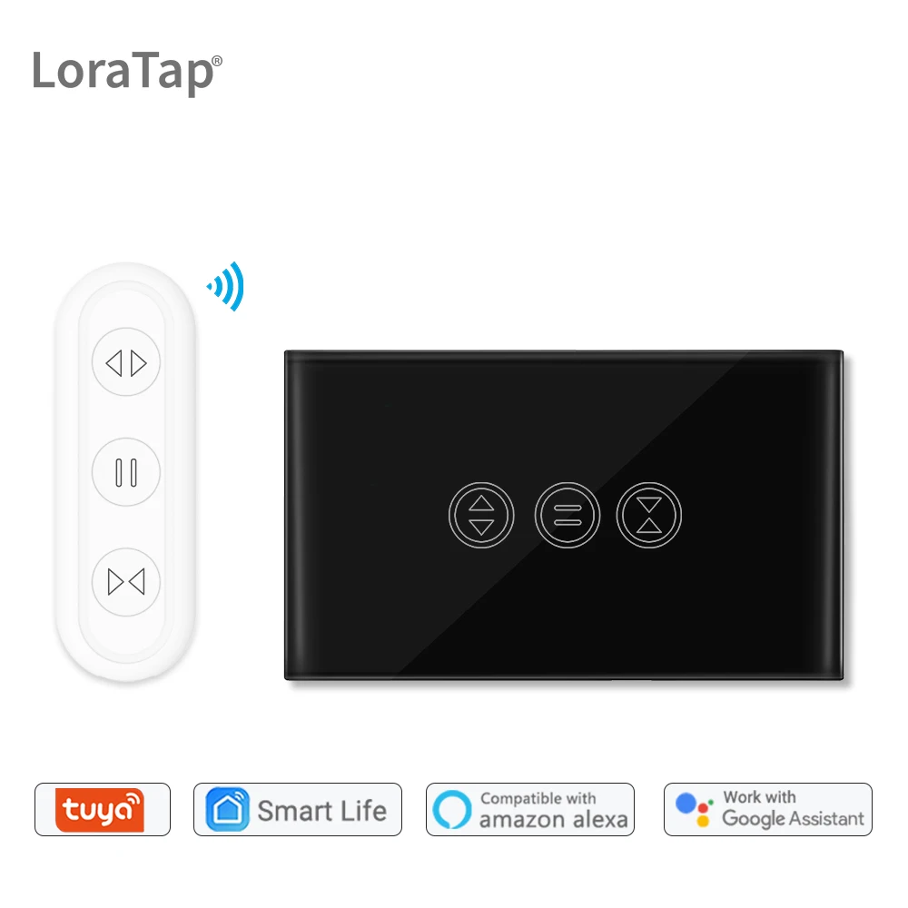 Переключатель для штор Black Tuya Smart Life RF WiFi с дистанционным управлением