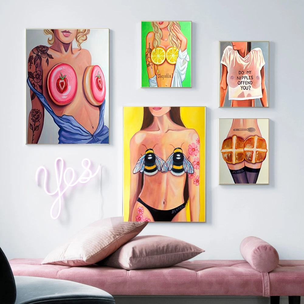 Nordic Funny Boobs Poster Abstract Juicy Lemons Art Print Body Buns Canvas Painting Modern Nude Wall Picture Bathroom Home Decor
Nordic Funny Boobs Poster Abstract Juicy Lemons Art Print Body Buns Canvas Painting Modern Nude Wall Picture Bathroom Home Decor