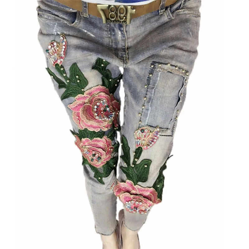 3D Flower Jeans Casual Slim Skinny Pencil Pants Blue Denim Beading Trousers Pencil Jeans Elastic Stretch Women's Fashion
3D Flower Jeans Casual Slim Skinny Pencil Pants Blue Denim Beading Trousers Pencil Jeans Elastic Stretch Women's Fashion